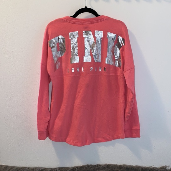 LE VS PINK Metallic Logo Long Sleeve Pullover - Picture 2 of 5
